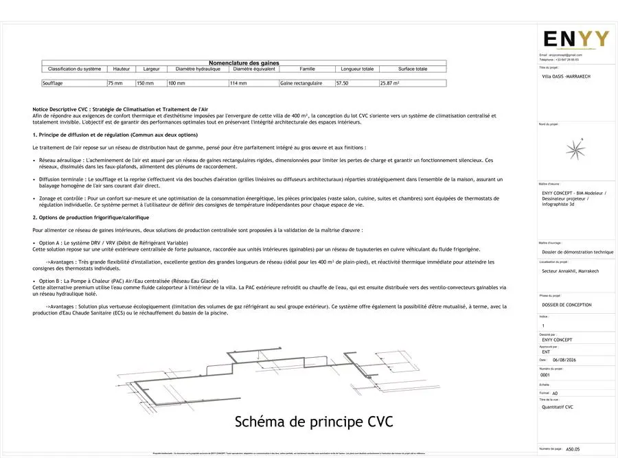 Villa OASIS — quantitatif CVC et notice descriptive