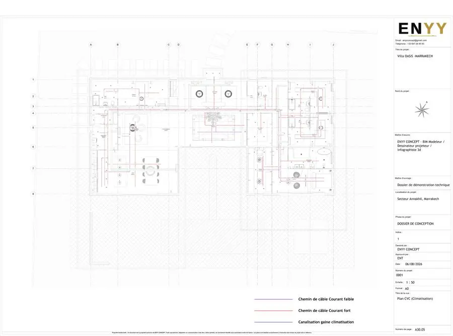 Villa OASIS — plan CVC, climatisation