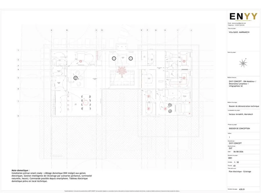 Villa OASIS — plan électrique, éclairage