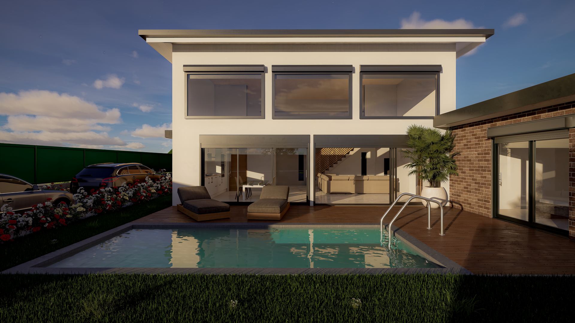 Projet N°04 — vue d'ensemble de la villa et de la piscine