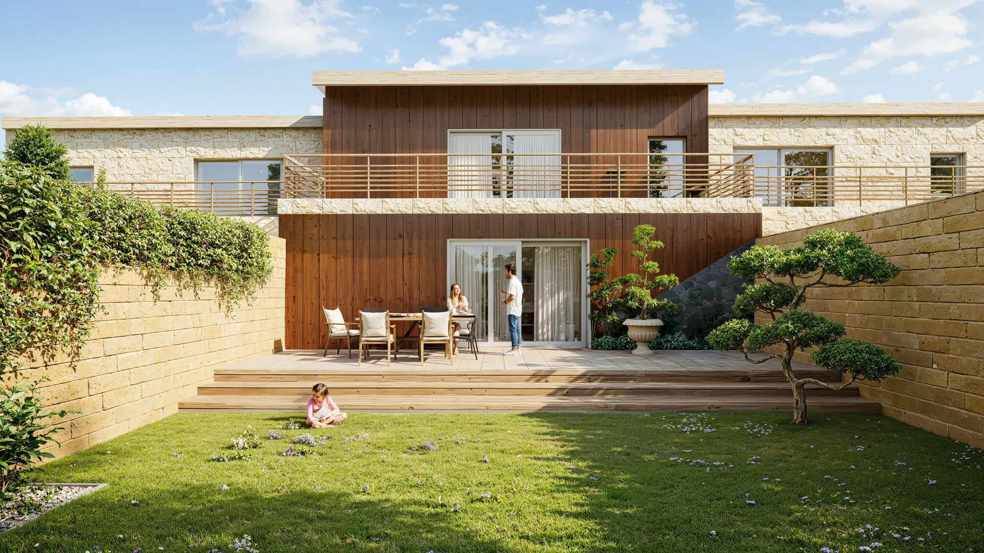 Projet N°12 — rafraîchissement de façade côté jardin, échoppe bordelaise, centre de Bordeaux